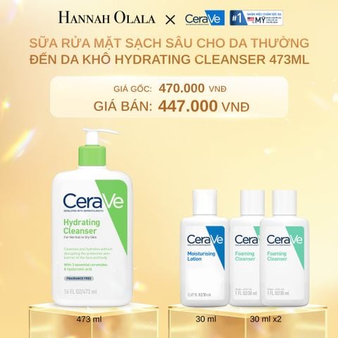  DEAL 1: SỮA RỬA MẶT GIÚP LÀM SẠCH SÂU CHO DA THƯỜNG ĐẾN DA KHÔ HYDRATING CLEANSER 473ML 