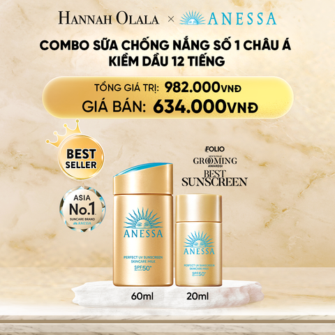  DEAL 1: COMBO SỮA CHỐNG NẮNG DƯỠNG DA KIỀM DẦU BẢO VỆ HOÀN HẢO ANESSA GOLD MILK SPF50+ PA++++ 60ML + 20ML 