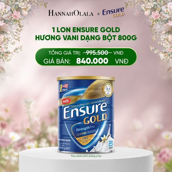  DEAL 1: 1 LON ENSURE GOLD HƯƠNG VANI DẠNG BỘT 800G 