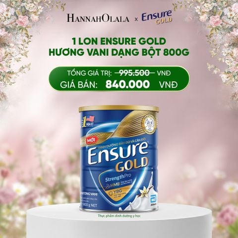  DEAL 1: 1 LON ENSURE GOLD HƯƠNG VANI DẠNG BỘT 800G 