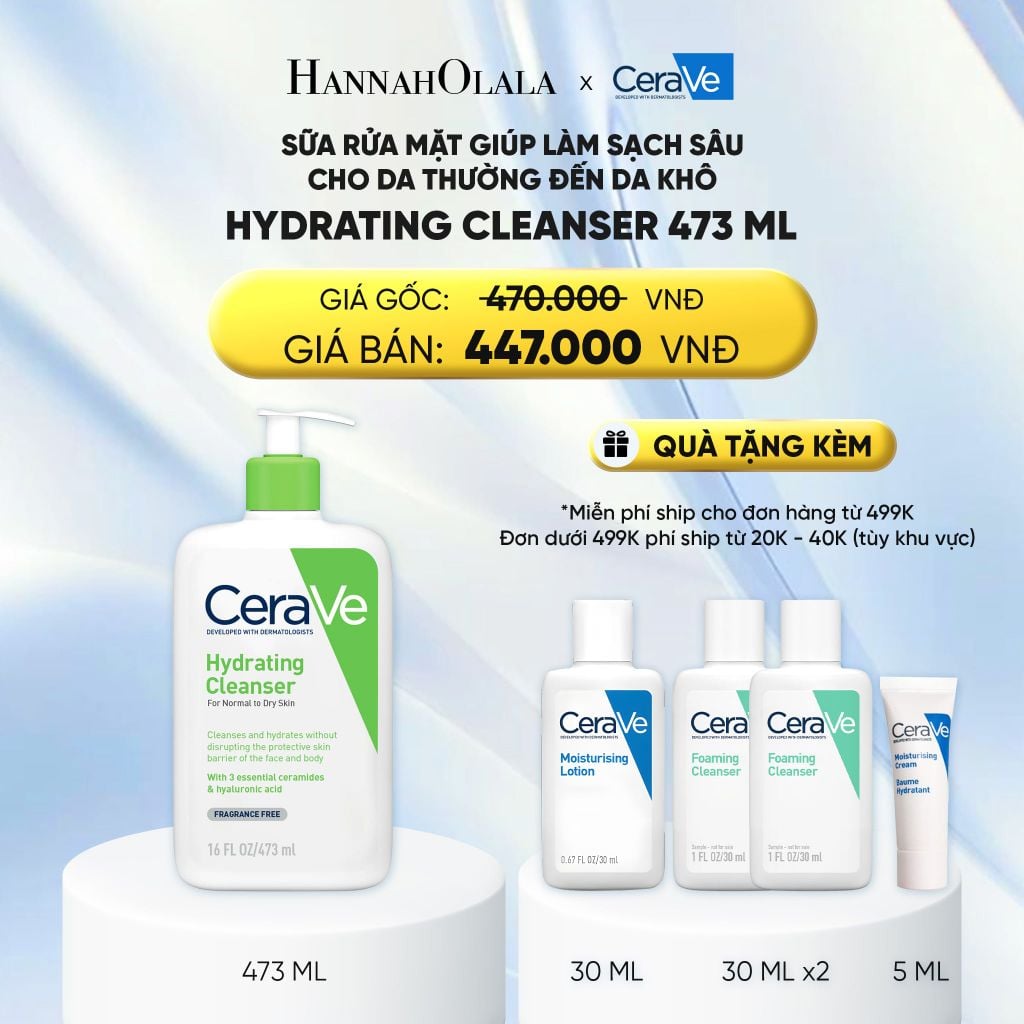  SỮA RỬA MẶT GIÚP LÀM SẠCH SÂU CHO DA THƯỜNG ĐẾN DA KHÔ HYDRATING CLEANSER 473ML - DEAL 1 : 