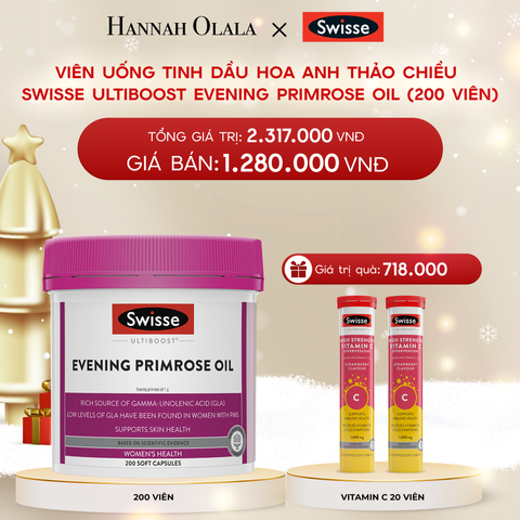  DEAL 1: VIÊN UỐNG TINH DẦU HOA ANH THẢO CHIỀU SWISSE ULTIBOOST EVENING PRIMROSE OIL (200 VIÊN) 