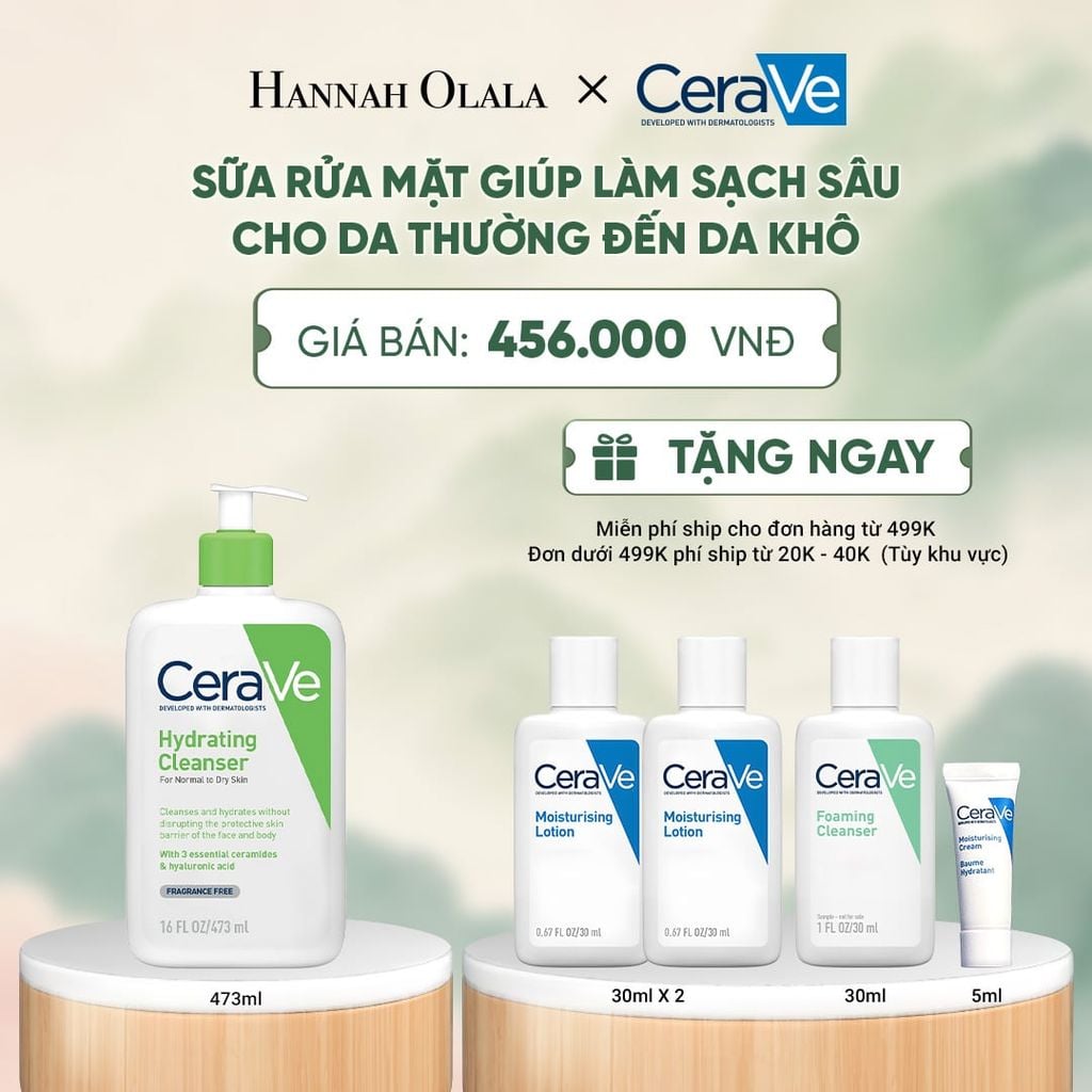  SỮA RỬA MẶT GIÚP LÀM SẠCH SÂU DÀNH CHO DA THƯỜNG VÀ DA KHÔ CERAVE HYDRATING CLEANSER 473ML - A1115 