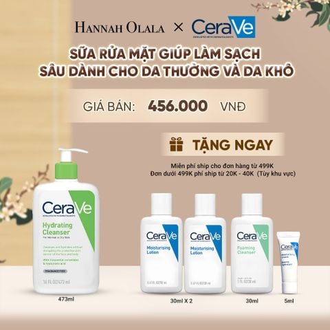  SỮA RỬA MẶT GIÚP LÀM SẠCH SÂU DÀNH CHO DA THƯỜNG VÀ DA KHÔ CERAVE HYDRATING CLEANSER 473ML - A911 