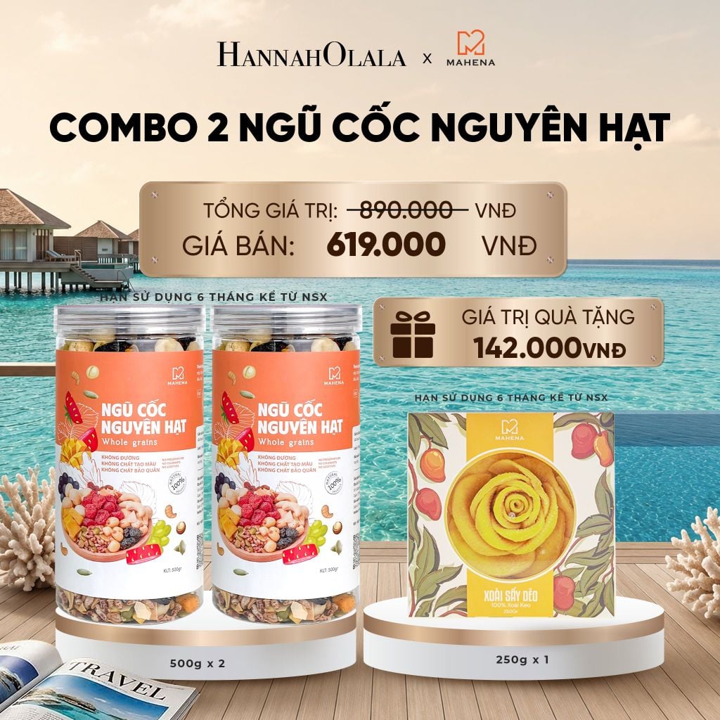  DEAL 1: MUA 2 NGŨ CỐC NGUYÊN HẠT 500G TẶNG 1 HỘP XOÀI XẾP HOA 250G_ D172 