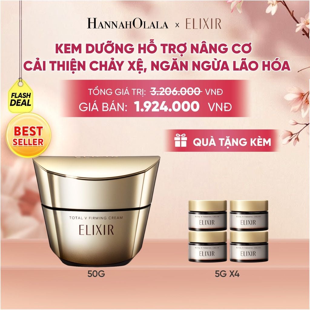  [FLASHSALE] KEM DƯỠNG CẢI THIỆN CHẢY XỆ NGĂN NGỪA LÃO HÓA ELIXIR TOTAL V FIRMING CREAM 50G - DEAL 1 - A2048 