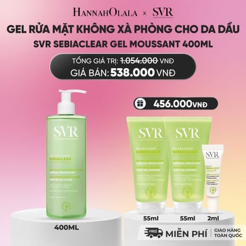  GEL RỬA MẶT CHO DA DẦU MỤN, KHÔNG CHỨA XÀ PHÒNG SVR SEBIACLEAR GEL MOUSSANT 400ML - DEAL 01_A417 