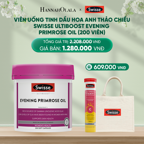  DEAL 1: VIÊN UỐNG TINH DẦU HOA ANH THẢO CHIỀU SWISSE ULTIBOOST EVENING PRIMROSE OIL (200 VIÊN) 
