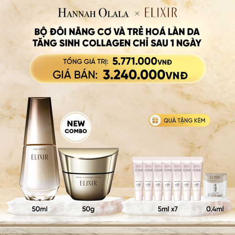  DEAL 1: COMBO SERUM KÍCH HOẠT TRẺ HÓA LÀN DA EIS THE SERUM AA 50ML & KEM DƯỠNG CẢI THIỆN CHẢY XỆ NGĂN NGỪA LÃO HÓA ELIXIR TOTAL V FIRMING CREAM 50G 