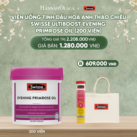  DEAL 1: VIÊN UỐNG TINH DẦU HOA ANH THẢO CHIỀU SWISSE ULTIBOOST EVENING PRIMROSE OIL (200 VIÊN) 