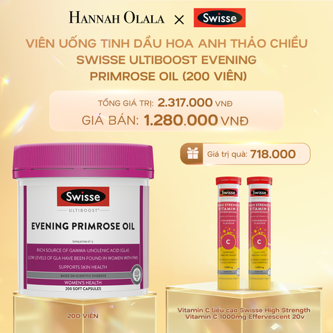  DEAL 1: VIÊN UỐNG TINH DẦU HOA ANH THẢO CHIỀU SWISSE ULTIBOOST EVENING PRIMROSE OIL (200 VIÊN) 