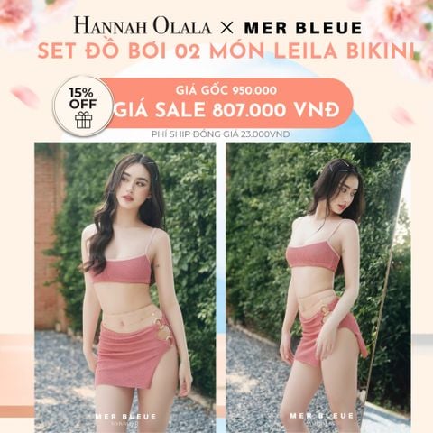  A522_DEAL 8: SET ĐỒ BƠI 02 MẢNH LEILA BIKINI (ĐÃ KÈM quần bikiki) - MER BLEUE SWIMWEAR 