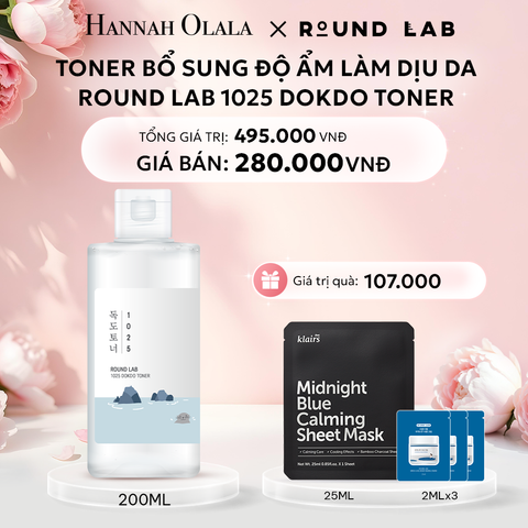 E3: DEAL 1: NƯỚC HOA HỒNG ROUND LAB 1025 DOKDO TONER 200ML BỔ SUNG ĐỘ ẨM LÀM DỊU DA 