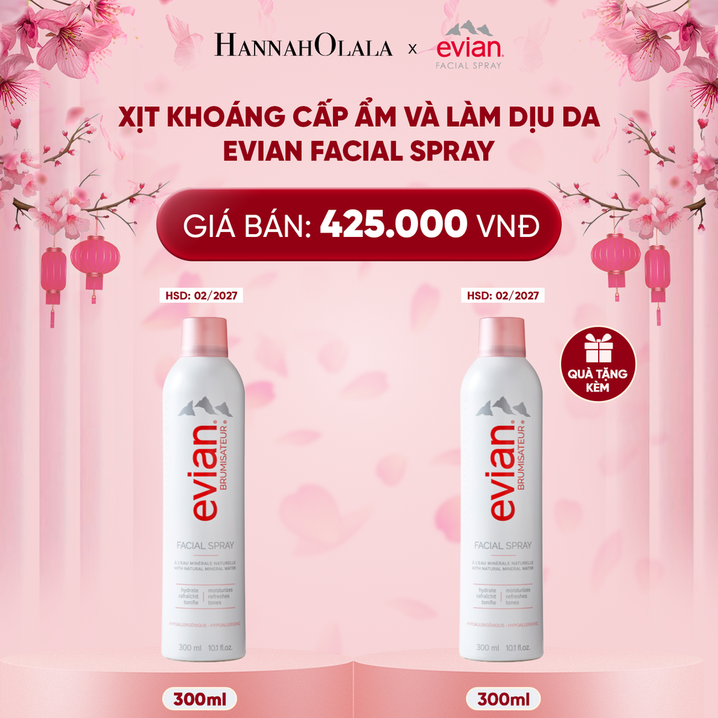  DEAL 1: XỊT KHOÁNG CẤP ẨM LÀM DỊU DA EVIAN FACIAL SPRAY 300ML 