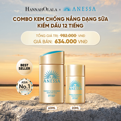  COMBO SỮA CHỐNG NẮNG DƯỠNG DA KIỀM DẦU BẢO VỆ HOÀN HẢO ANESSA GOLD MILK SPF50+ PA++++ 60ML + 20ML - DEAL 1 - B515 