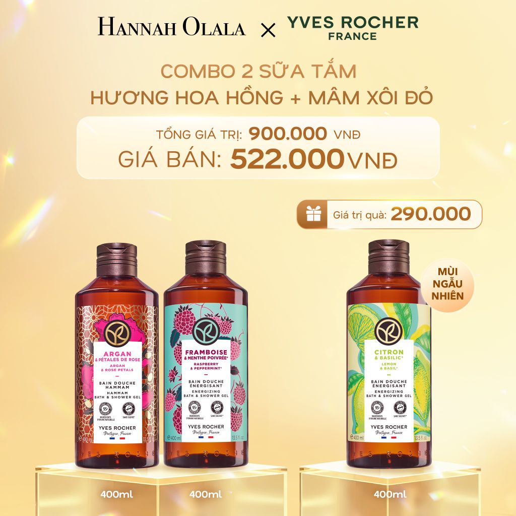  DEAL 1: COMBO 2 SỮA TẮM HƯƠNG HOA HỒNG + MÂM XÔI ĐỎ TẶNG SỮA TẮM FULLSIZE MÙI NGẪU NHIÊN 