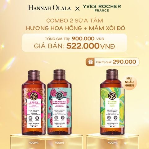 DEAL 1: COMBO 2 SỮA TẮM HƯƠNG HOA HỒNG + MÂM XÔI ĐỎ TẶNG SỮA TẮM FULLSIZE MÙI NGẪU NHIÊN 