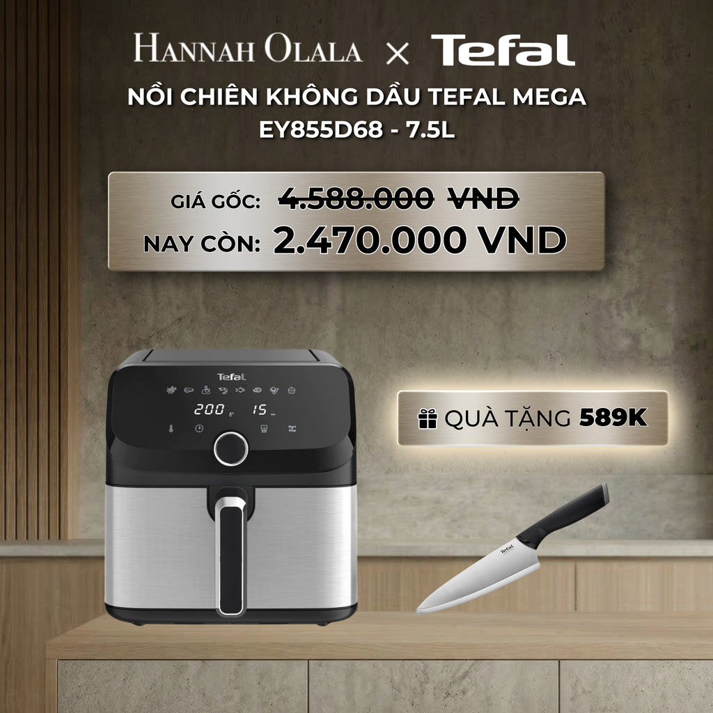  DEAL 1: NỒI CHIÊN KHÔNG DẦU TEFAL MEGA EY855D68 - 7.5L 