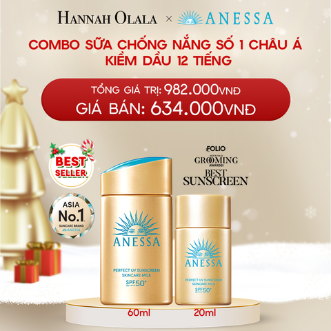  DEAL 1: COMBO SỮA CHỐNG NẮNG DƯỠNG DA KIỀM DẦU BẢO VỆ HOÀN HẢO ANESSA GOLD MILK SPF50+ PA++++ 60ML + 20ML 