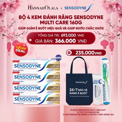  DEAL 1: [FLASH DEAL] BỘ 4 KEM ĐÁNH RĂNG SENSODYNE MULTI CARE 160G GIÚP GIẢM Ê BUỐT HIỆU QUẢ VÀ GIÚP NƯỚU CHẮC KHỎE 