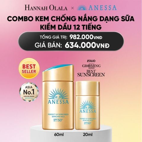  COMBO SỮA CHỐNG NẮNG DƯỠNG DA KIỀM DẦU BẢO VỆ HOÀN HẢO ANESSA GOLD MILK SPF50+ PA++++ 60ML + 20ML - DEAL 1_A2325 