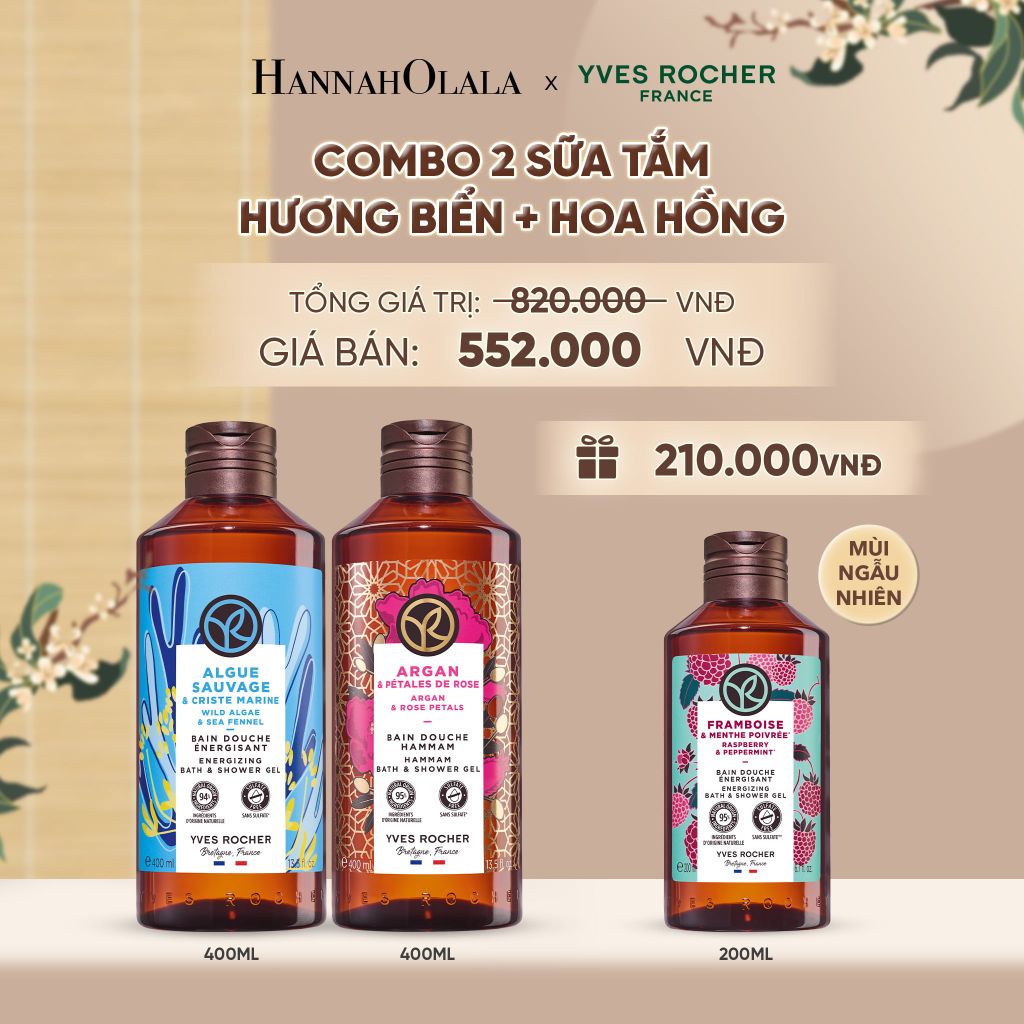  COMBO 2 SỮA TẮM HƯƠNG BIỂN + HOA HỒNG TẶNG SỮA TẮM 200ML MÙI NGẪU NHIÊN - A2252 