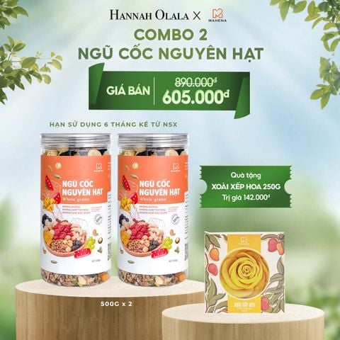  E24_DEAL 1: MUA 2 NGŨ CỐC NGUYÊN HẠT 500G TẶNG 1 HỘP XOÀI XẾP HOA 250G 