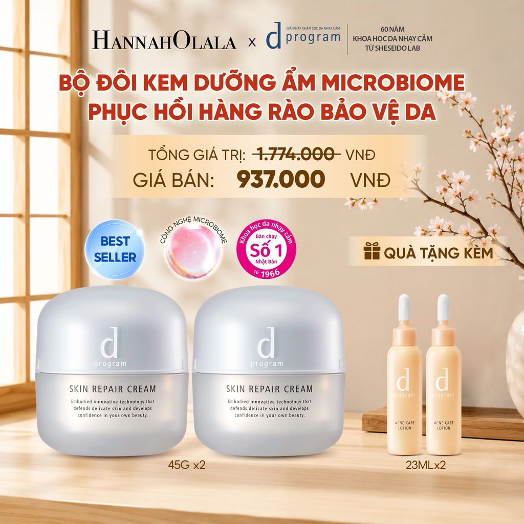  BỘ ĐÔI KEM DƯỠNG ẨM VÀ PHỤC HỒI DA D PROGRAM SKIN REPAIR CREAM 45G - DEAL 1 