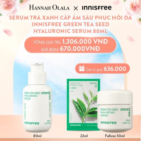  A364_DEAL 1: SERUM TRÀ XANH CẤP ẨM SÂU PHỤC HỒI DA, VỚI PROBIOTICS INNISFREE GREEN TEA SEED HYALURONIC SERUM 80ML 