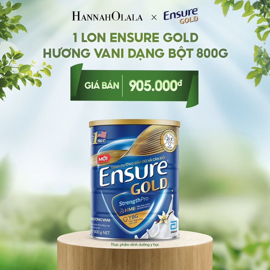  E110_DEAL 1: 1 LON ENSURE GOLD HƯƠNG VANI DẠNG BỘT 800G 
