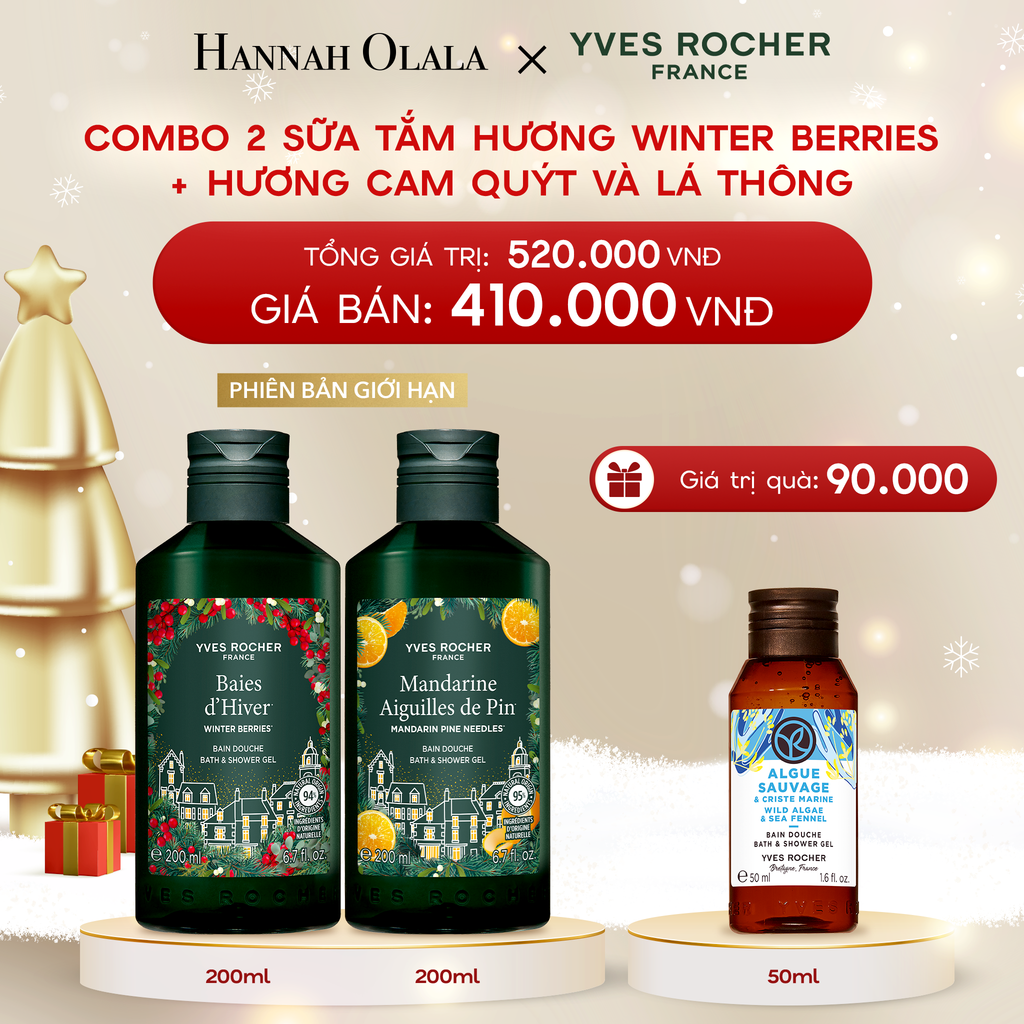  DEAL 1: COMBO 2 SỮA TẮM HƯƠNG WINTER BERRIES + HƯƠNG CAM QUÝT VÀ LÁ THÔNG 200ML 