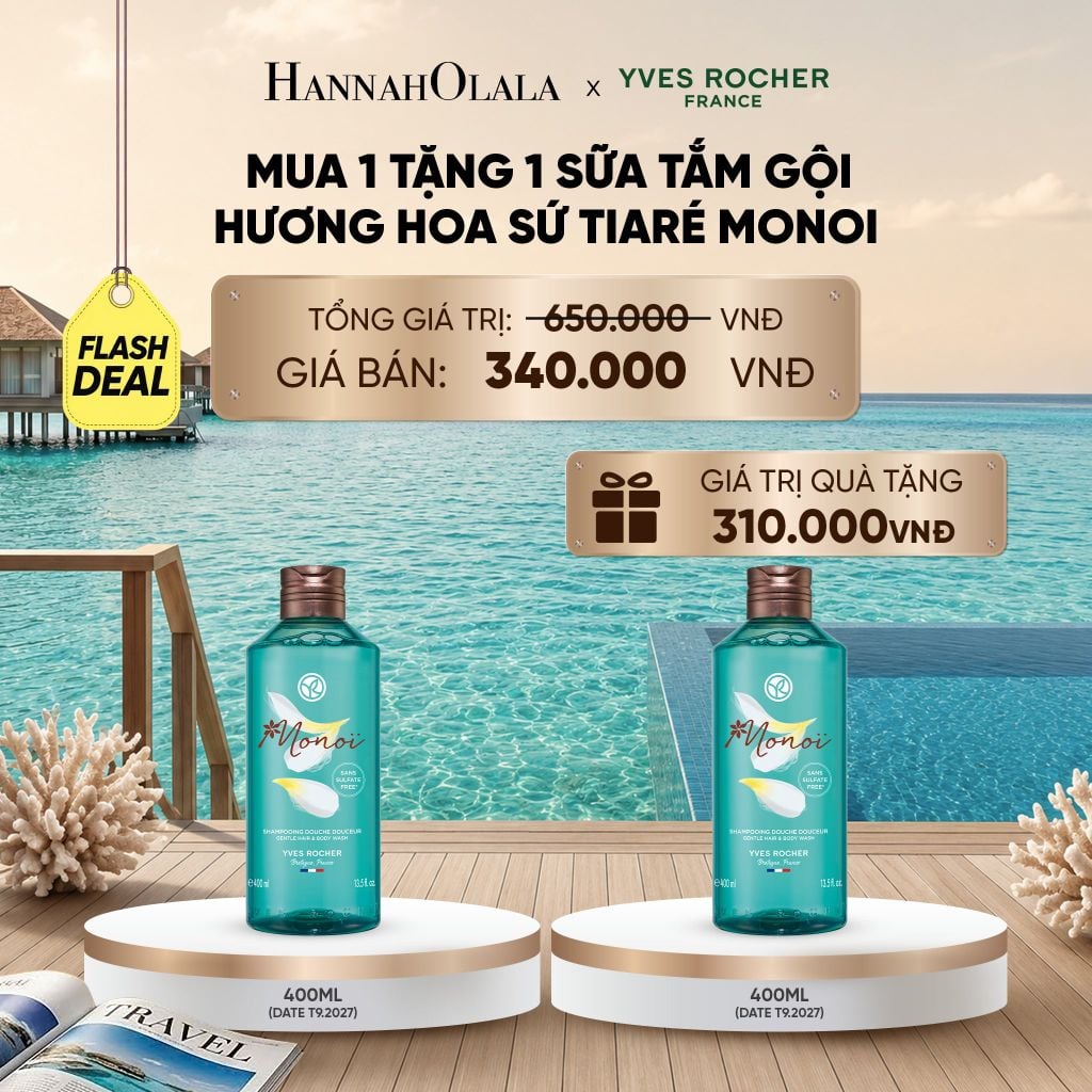  MUA 1 TẶNG 1 SỮA TẮM GỘI HƯƠNG HOA SỨ TIARÉ MONOI [DATE T9.2027]_ D305 