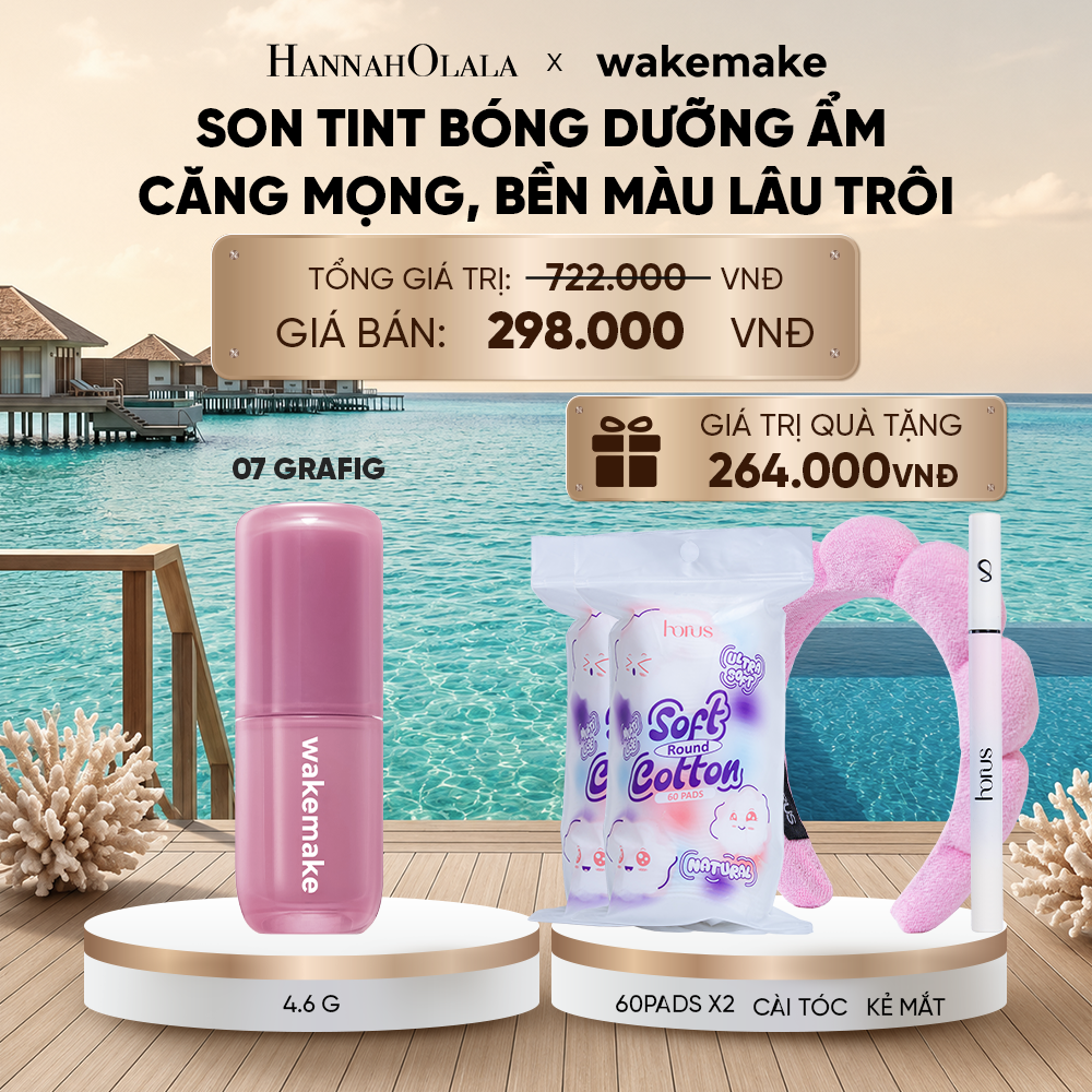  SON TINT BÓNG WAKEMAKE WATERFUL GLOW TINT DƯỠNG ẨM CĂNG MỌNG, BỀN MÀU LÂU TRÔI_ D1640 