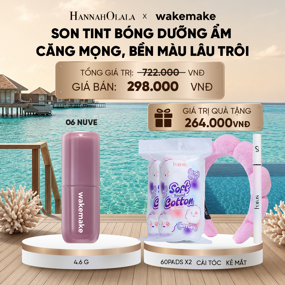  SON TINT BÓNG WAKEMAKE WATERFUL GLOW TINT DƯỠNG ẨM CĂNG MỌNG, BỀN MÀU LÂU TRÔI_ D1640 