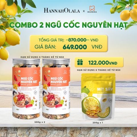  COMBO 2 NGŨ CỐC NGUYÊN HẠT 500G TẶNG 1 MÍT SẤY GIÒN 200G DEAL 1: 