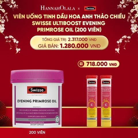  DEAL 1: VIÊN UỐNG TINH DẦU HOA ANH THẢO CHIỀU SWISSE ULTIBOOST EVENING PRIMROSE OIL (200 VIÊN) 