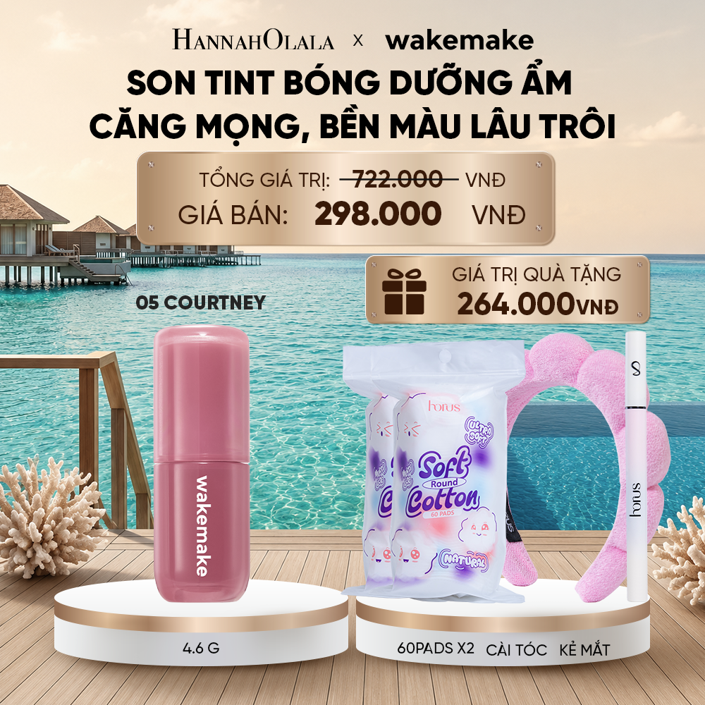  SON TINT BÓNG WAKEMAKE WATERFUL GLOW TINT DƯỠNG ẨM CĂNG MỌNG, BỀN MÀU LÂU TRÔI_ D1640 