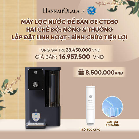  MÁY LỌC NƯỚC ĐỂ BÀN GE CTD50 - HAI CHẾ ĐỘ: NÓNG & THƯỜNG · LẮP ĐẶT LINH HOẠT · BÌNH CHỨA TIỆN LỢI - DEAL 1 - A2153 