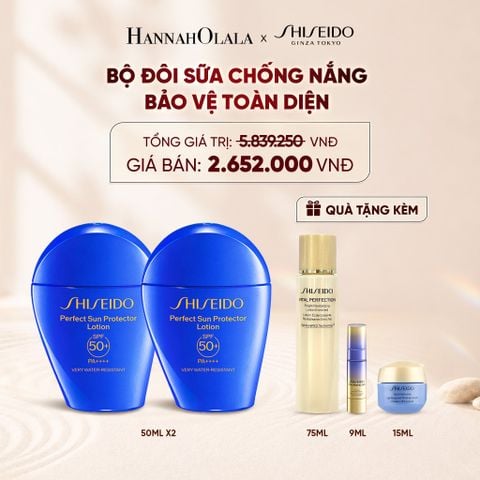  COMBO 2 SỮA CHỐNG NẮNG DƯỠNG DA SHISEIDO GSC PERFECT SUN PROTECTOR LOTION SPF50+ 50ML - DEAL 1 