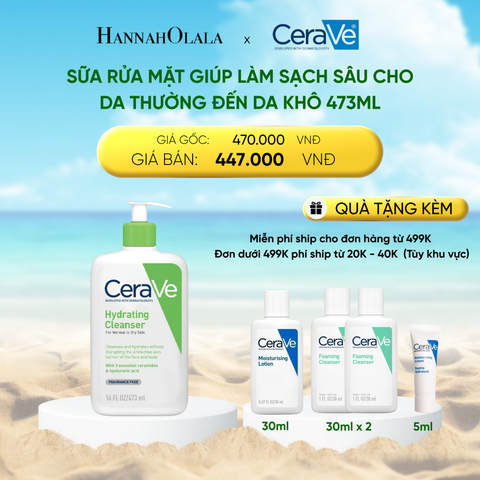  DEAL 1: SỮA RỬA MẶT GIÚP LÀM SẠCH SÂU CHO DA THƯỜNG ĐẾN DA KHÔ HYDRATING CLEANSER 473ML 