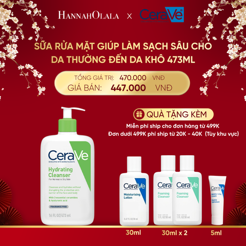  DEAL 1 SỮA RỬA MẶT GIÚP LÀM SẠCH SÂU CHO DA THƯỜNG ĐẾN DA KHÔ HYDRATING CLEANSER 473ML 