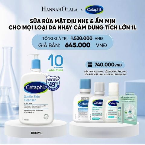  SỮA RỬA MẶT DỊU LÀNH CHO DA NHẠY CẢM CETAPHIL GENTLE SKIN CLEANSER 1000ML DEAL 1: 