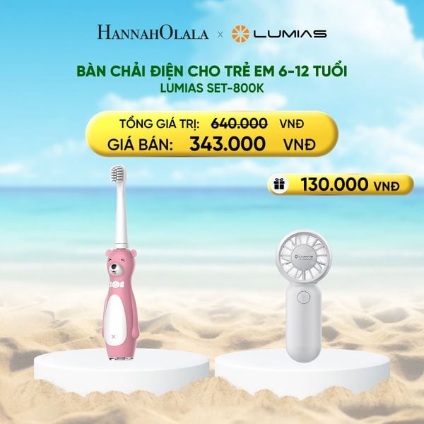  A908_DEAL 2: BÀN CHẢI ĐIỆN CHO TRẺ EM 6-12 TUỔI LUMIAS SET-800K 