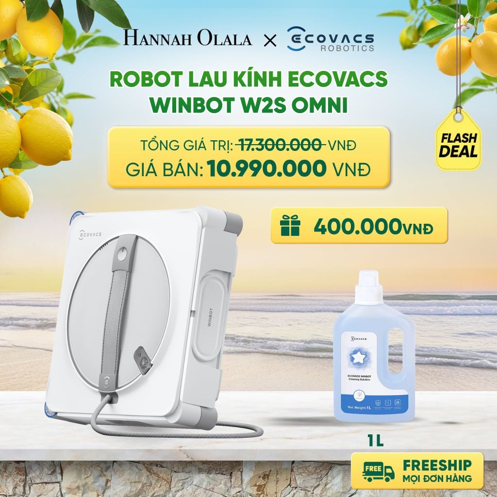  ROBOT LAU KÍNH ECOVACS WINBOT W2S OMNI DEAL 2: 