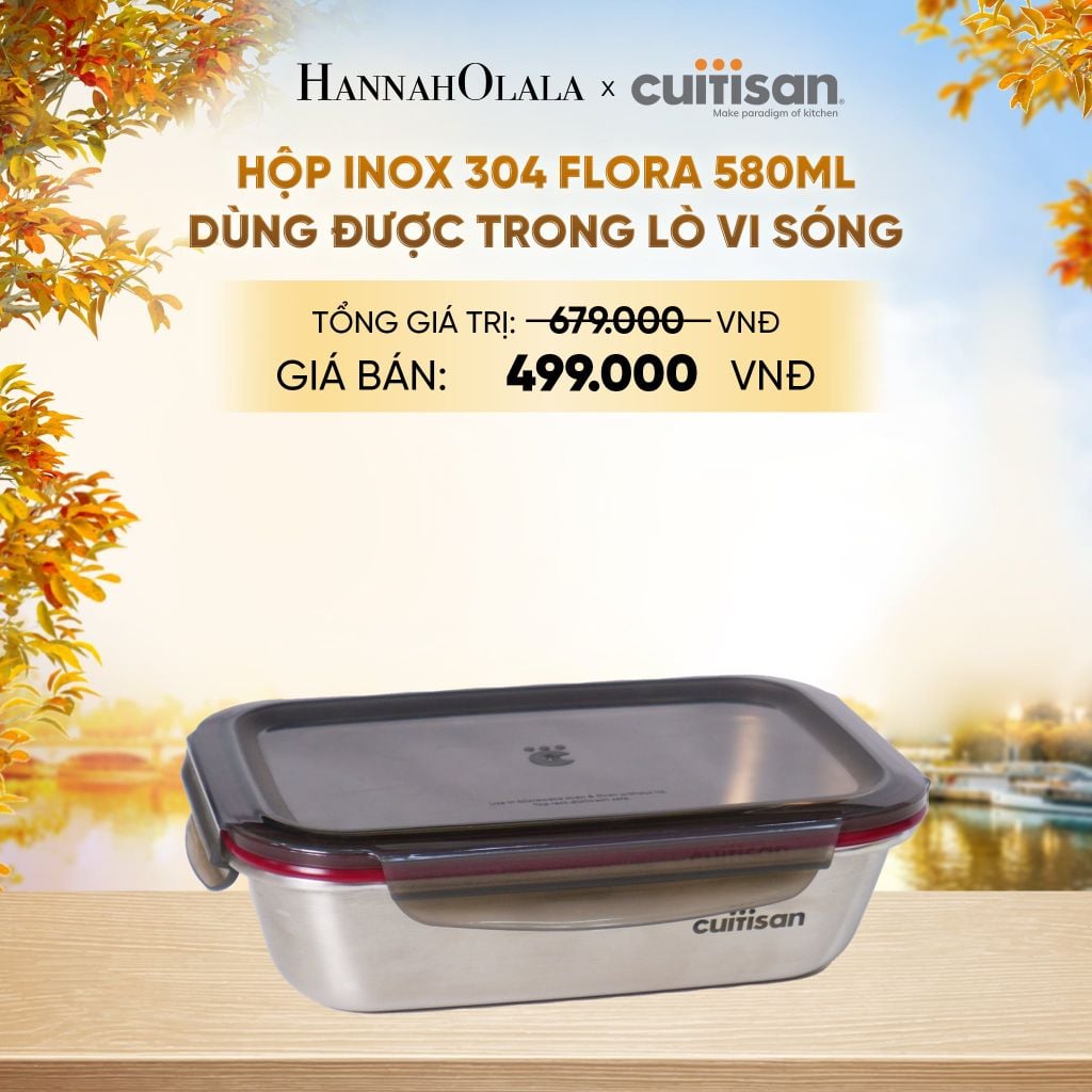  HỘP INOX 304 CAO CẤP CUITISAN FLORA DÙNG ĐƯỢC TRONG LÒ VI SÓNG - DEAL 2 - E1617 
