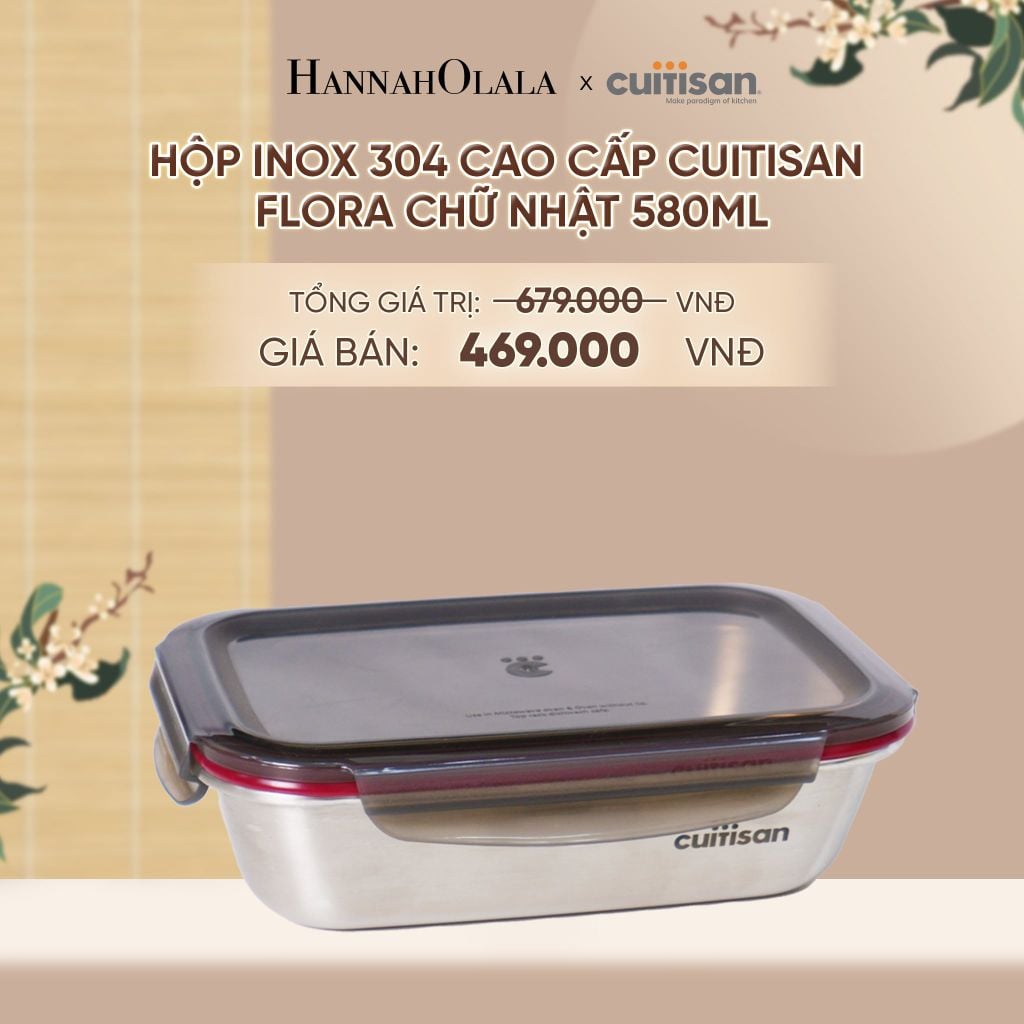  HỘP INOX 304 CAO CẤP CUITISAN FLORA DÙNG ĐƯỢC TRONG LÒ VI SÓNG - DEAL 2 - A1944 