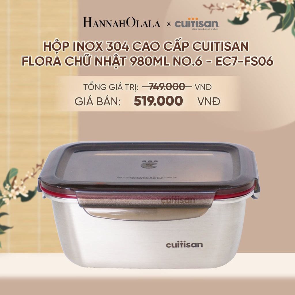  HỘP INOX 304 CAO CẤP CUITISAN FLORA DÙNG ĐƯỢC TRONG LÒ VI SÓNG - DEAL 2 - A1944 