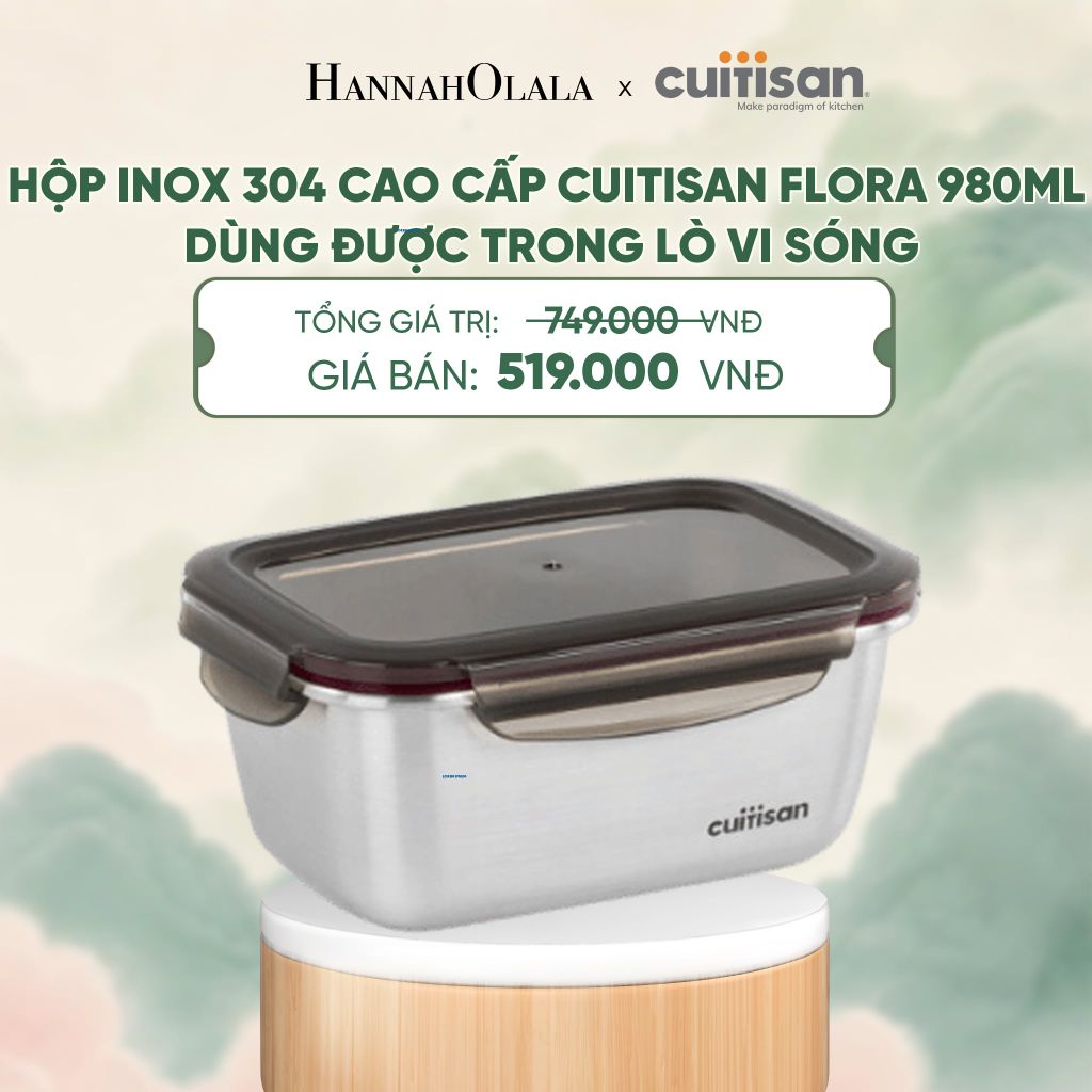  HỘP INOX 304 CAO CẤP CUITISAN FLORA DÙNG ĐƯỢC TRONG LÒ VI SÓNG - DEAL 2 - A2117 