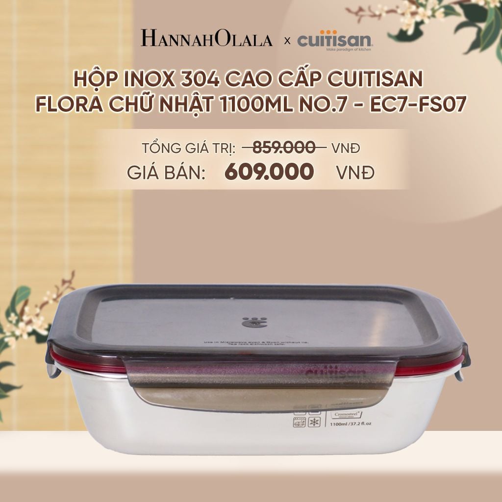  HỘP INOX 304 CAO CẤP CUITISAN FLORA DÙNG ĐƯỢC TRONG LÒ VI SÓNG - DEAL 2 - A1944 