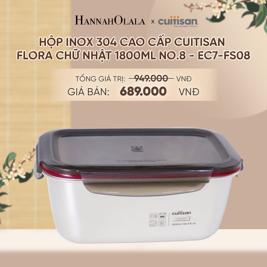  HỘP INOX 304 CAO CẤP CUITISAN FLORA DÙNG ĐƯỢC TRONG LÒ VI SÓNG - DEAL 2 - A1944 